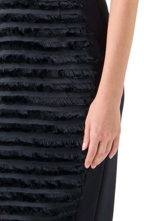 Akris Punto Fringe Stripe Sleeveless Dress In Black