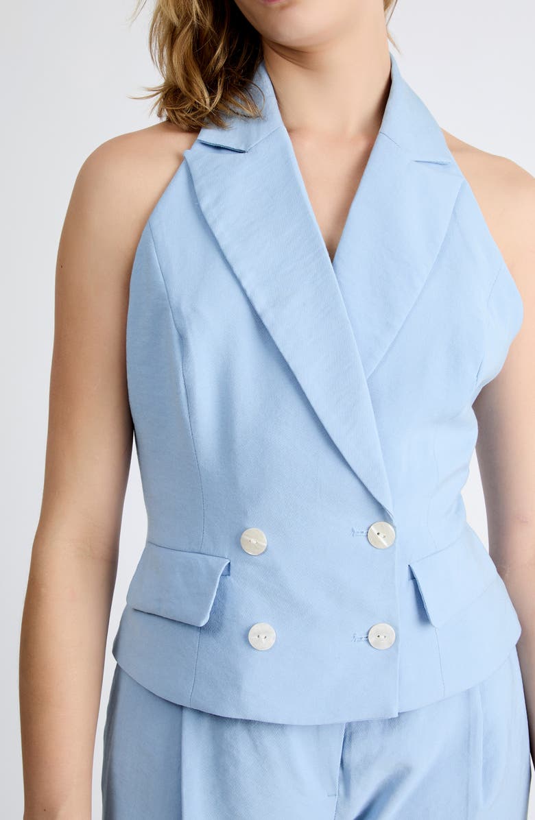 Extro & Vert Mia Tailored Double Breasted Top, Alternate, color, Baby Blue