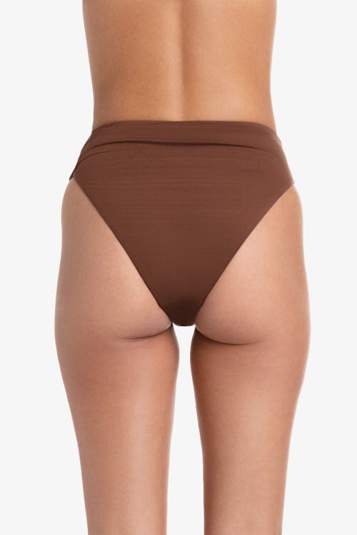 Helen Jon Shirred Bottom In Textured Chocolate Brown