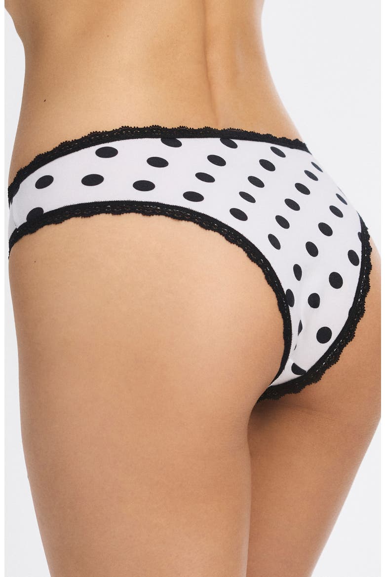 Cotton Essentials Lace-Trim Briefs, Alternate, color, ANGEL WHITE DO'S & DOT'S PRINT