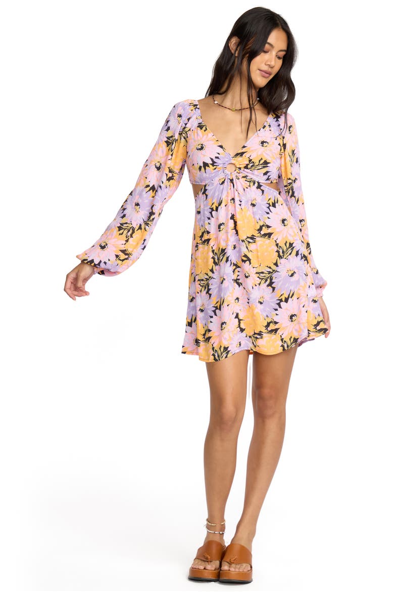 Last Call Cutout Long Sleeve Minidress, Alternate, color, BLACK SANDS