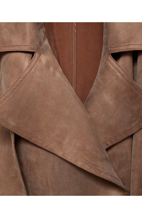 Mango Belted Trench Coat In Brown