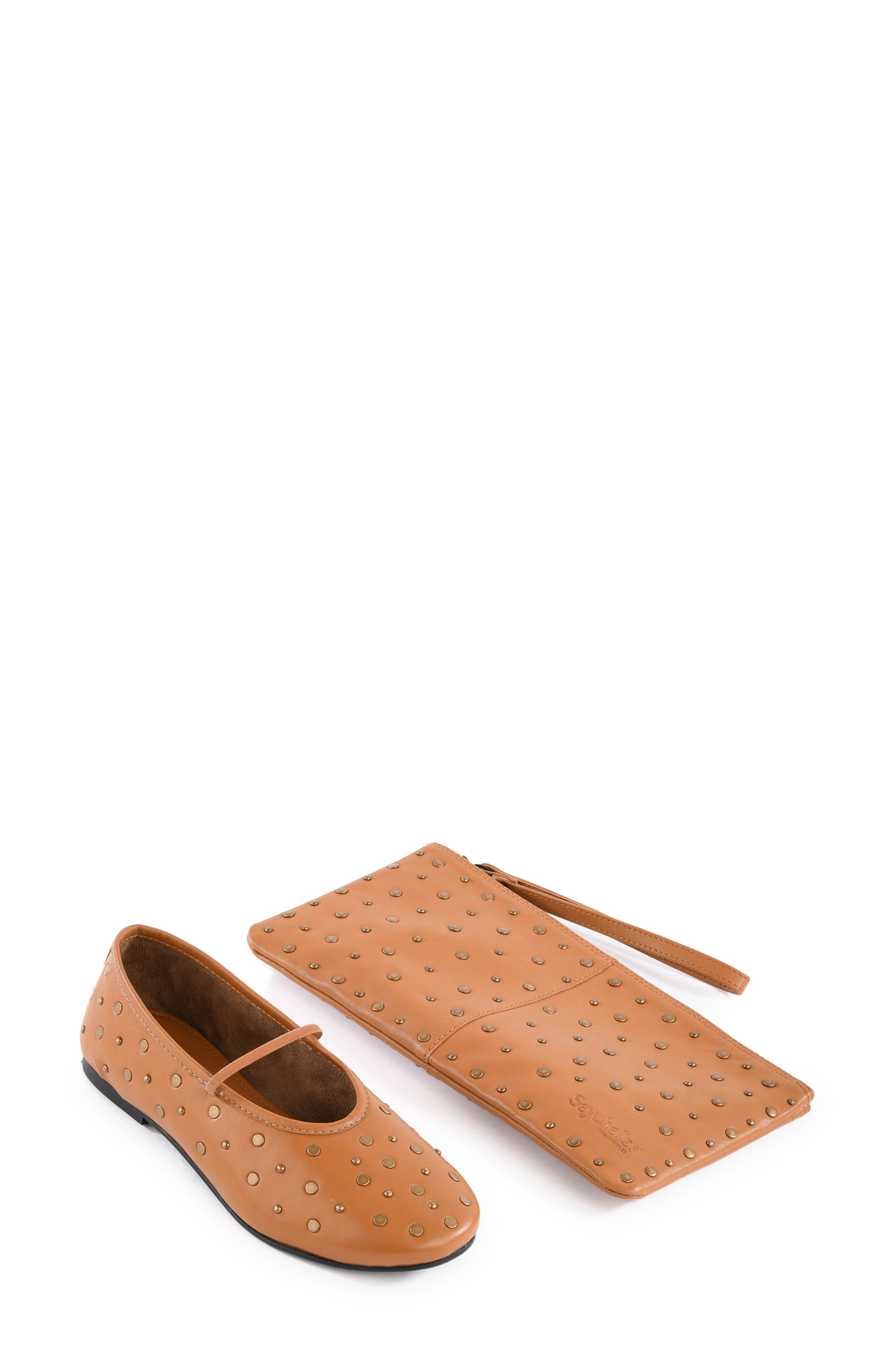 Seychelles Neon Moon Stud Mary Jane Flat, Alternate, color, Tan
