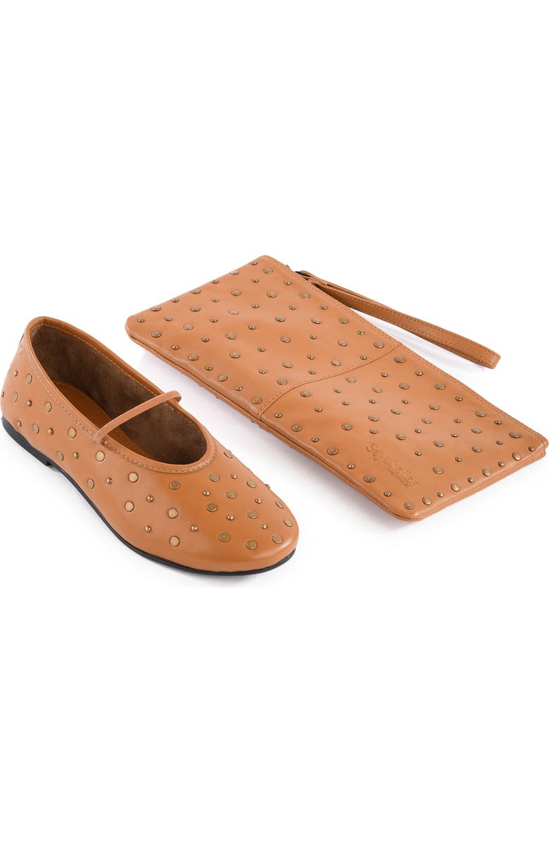 Seychelles Neon Moon Stud Mary Jane Flat, Alternate, color, Tan