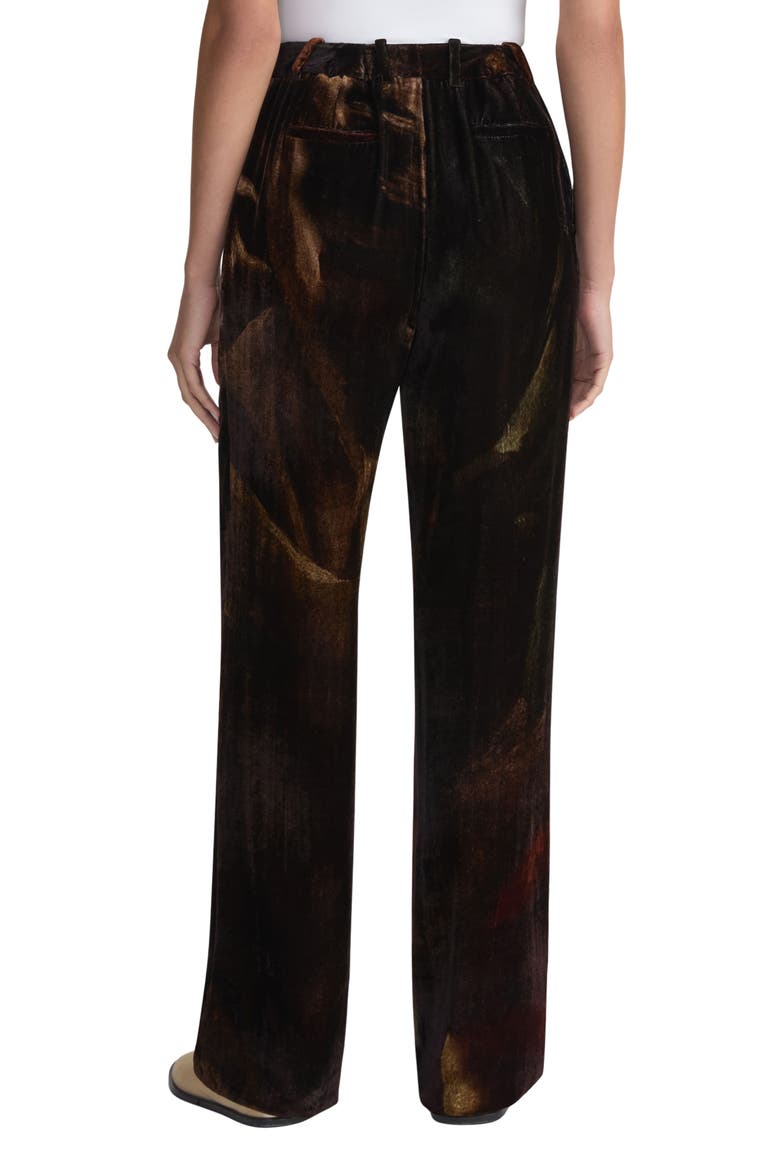 x Save Venice Gates High Waist Velvet Straight Leg Pants, Alternate, color, BURNT SIENNA MULTI