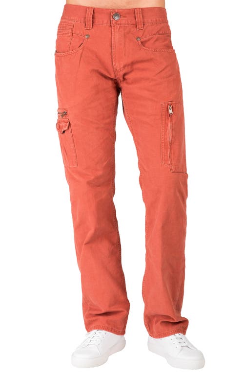 Level 7 Cargo Jeans In Orange