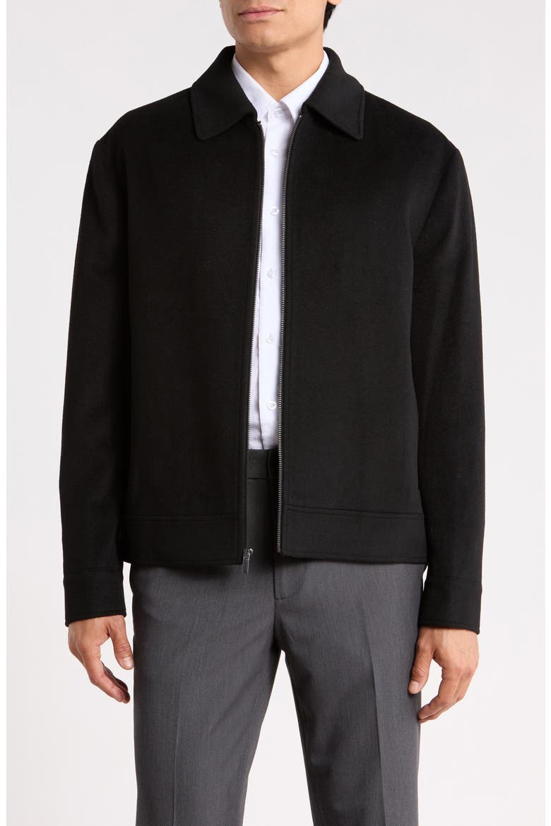 Wool Blend Bomber Jacket, Main, color, BLACK