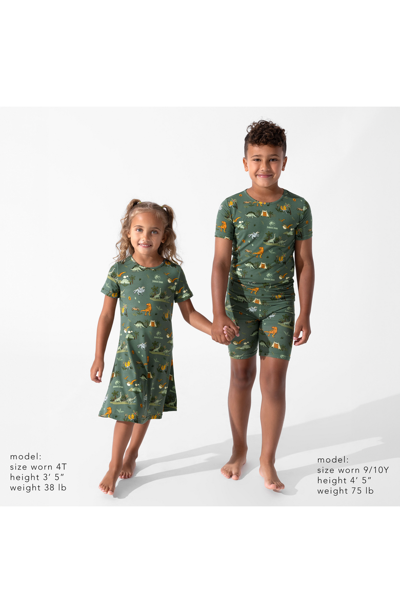 Bellabu Bear Kids' Jurassic Park Safari Short Sleeve Dress, Alternate, color, Jurassic Park: Safari