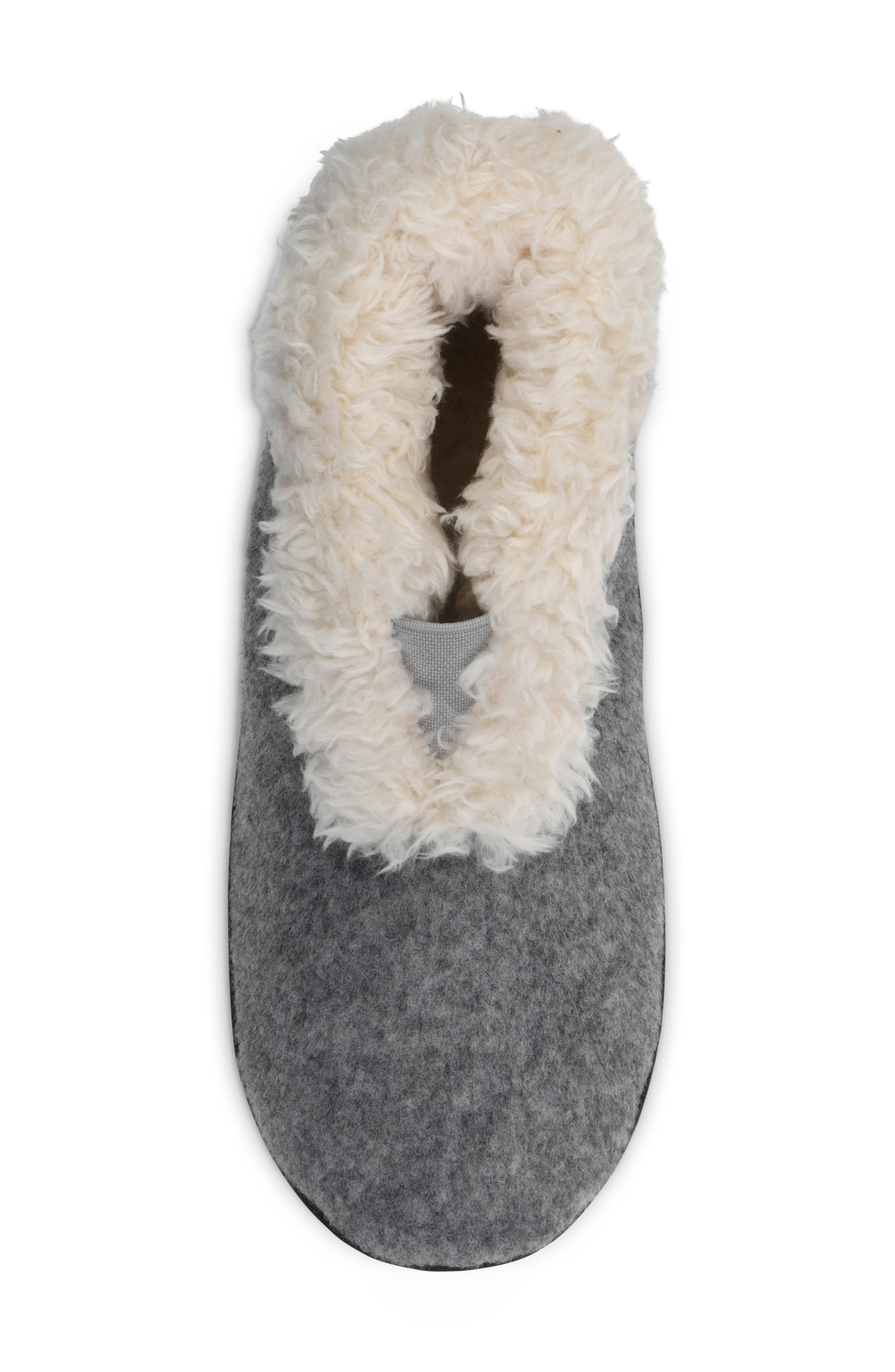 Faux Wool & Faux Shearling Slipper, Alternate, color, SWEATSHIRT GREY