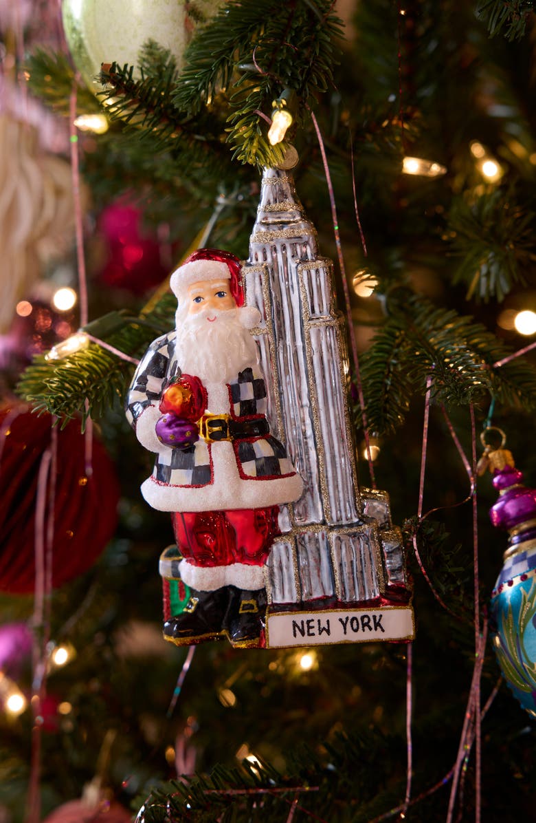 MACKENZIE CHILDS Empire State Building Glass Ornament, Alternate, color, Silver
