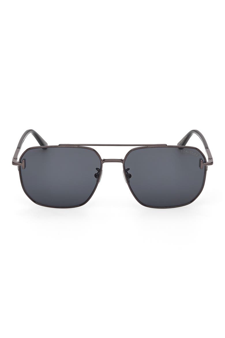 61mm Navigator Sunglasses, Main, color, GUNMENTAL BLACK / SMOKE
