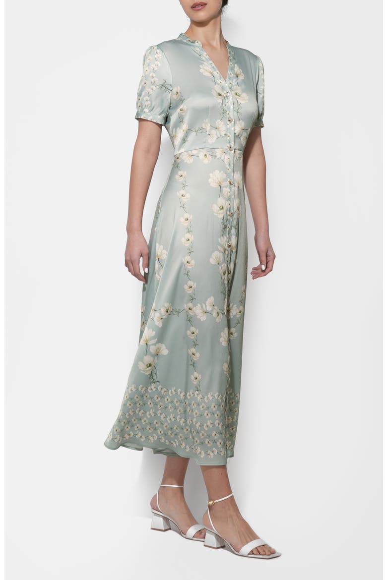 Jailyn Floral Print Satin Maxi Dress, Alternate, color, SAGE/CREAM