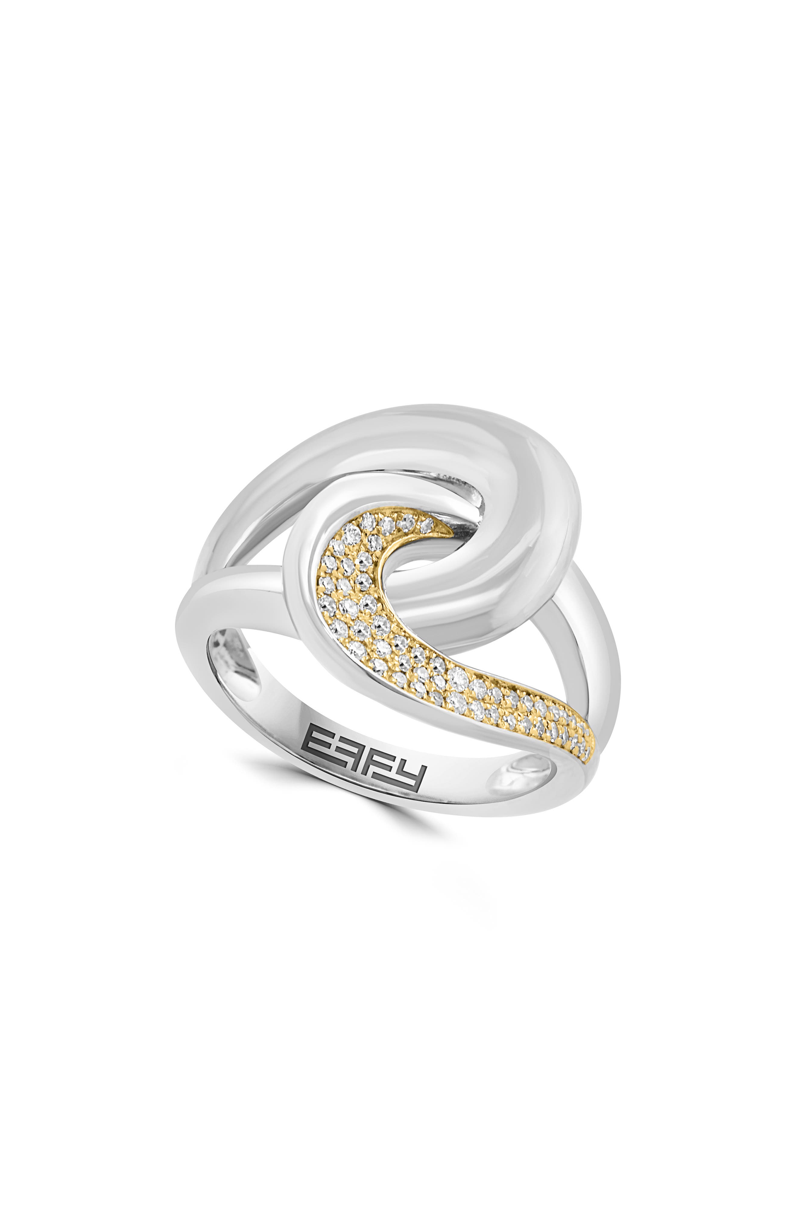 Sterling Silver Diamond Statement Ring