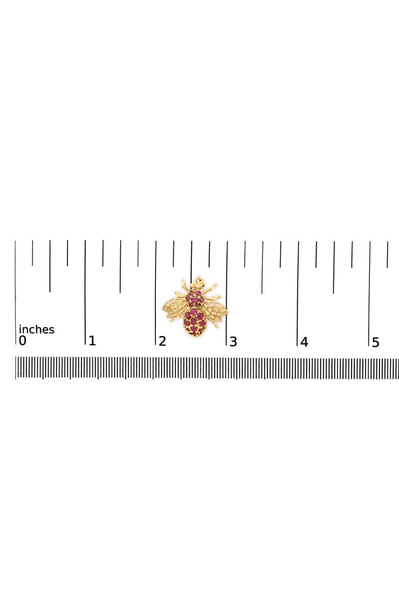 14K Yellow Gold Red Ruby Bee Brooch Pin, Alternate, color, Yellow