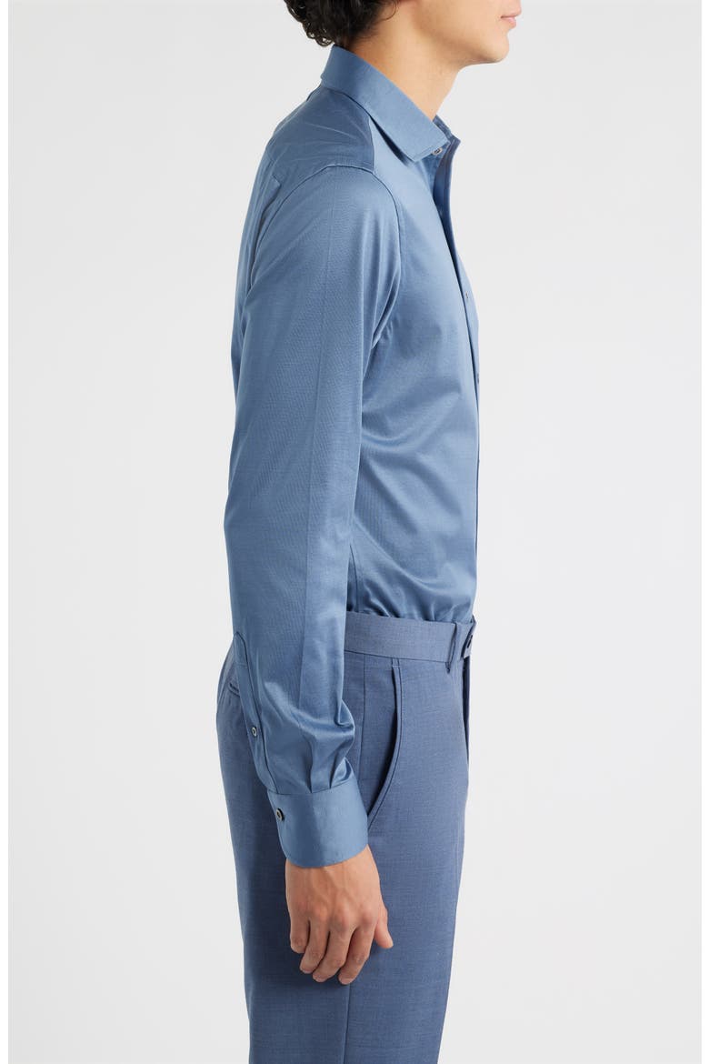 Regular Fit Cotton Jersey Dress Shirt, Alternate, color, BLUE