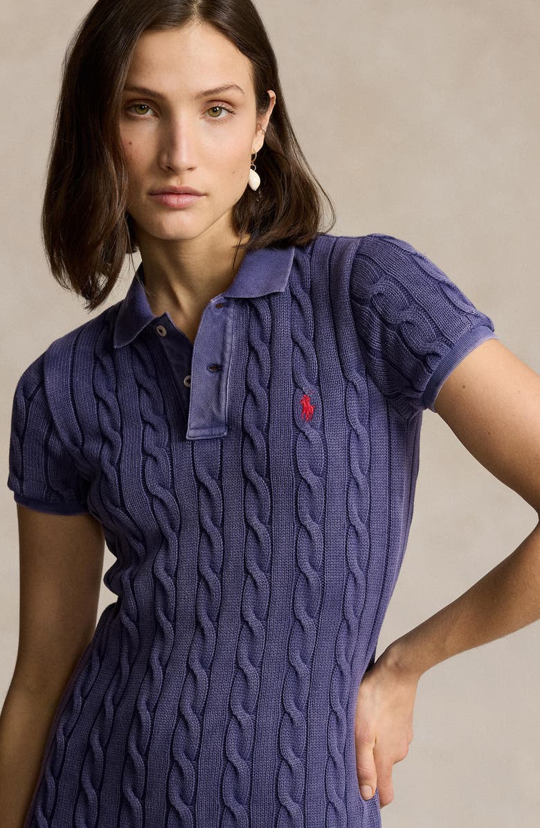 Polo Ralph Lauren Cable Knit Cotton Sweater Dress, Alternate, color, 