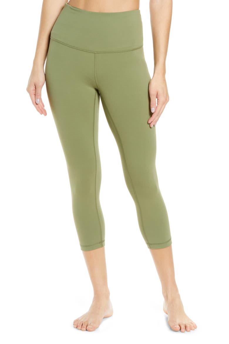 Live In High Waist Crop Leggings, Main, color, OLIVE BRANCH