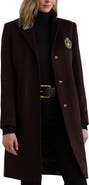 Lauren Ralph Lauren Crest Patch Wool Blend Reefer Coat