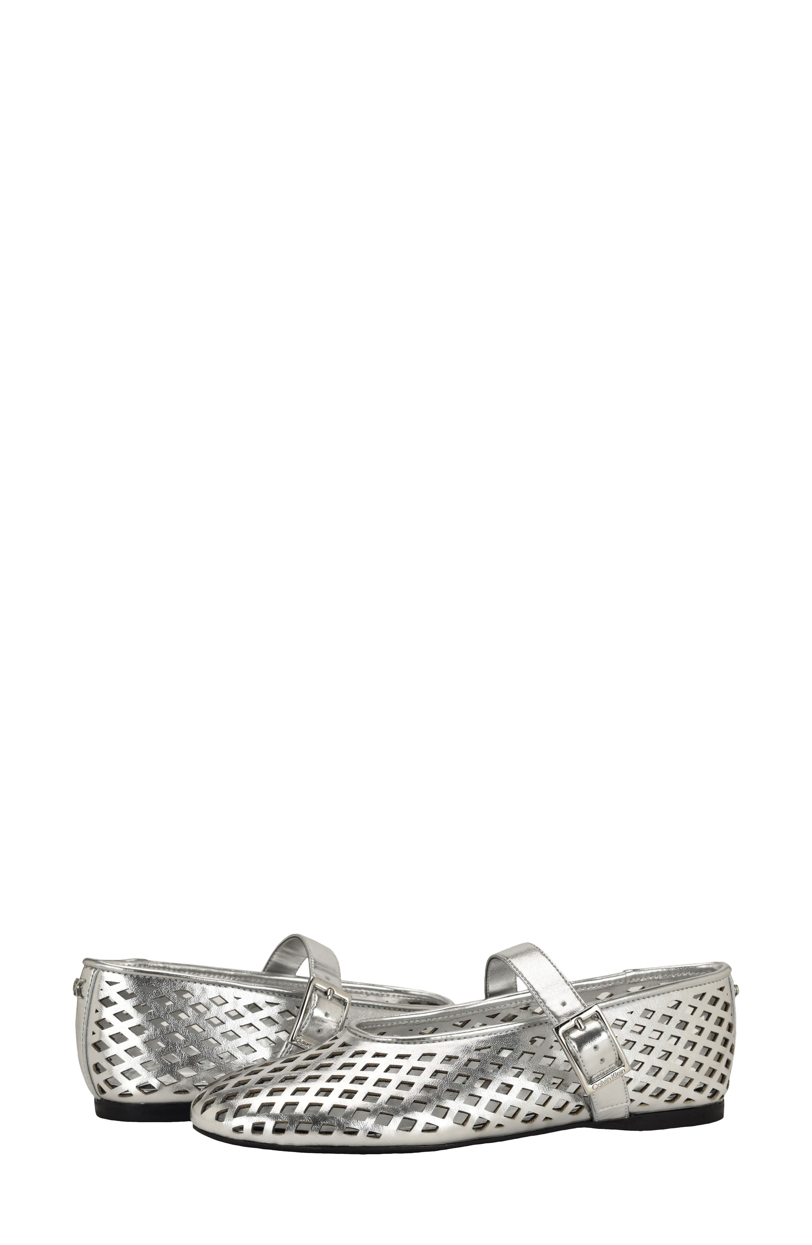 Calvin Klein Lauria Mary Jane Flat, Alternate, color, Silver