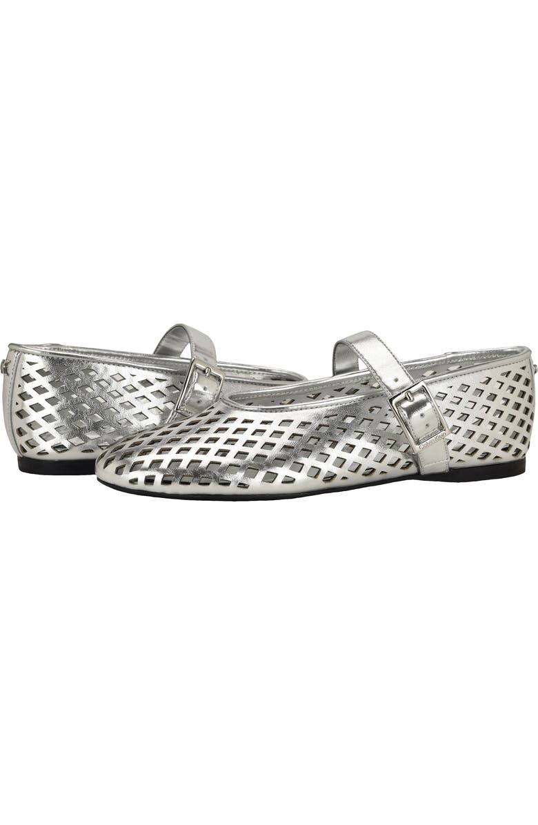 Calvin Klein Lauria Mary Jane Flat, Alternate, color, Silver