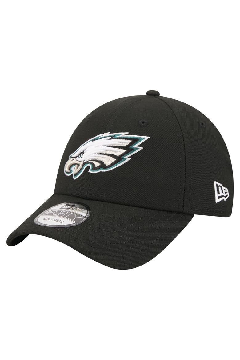Men's New Era  Black Philadelphia Eagles Core Team 9FORTY Adjustable Hat, Main, color, Black