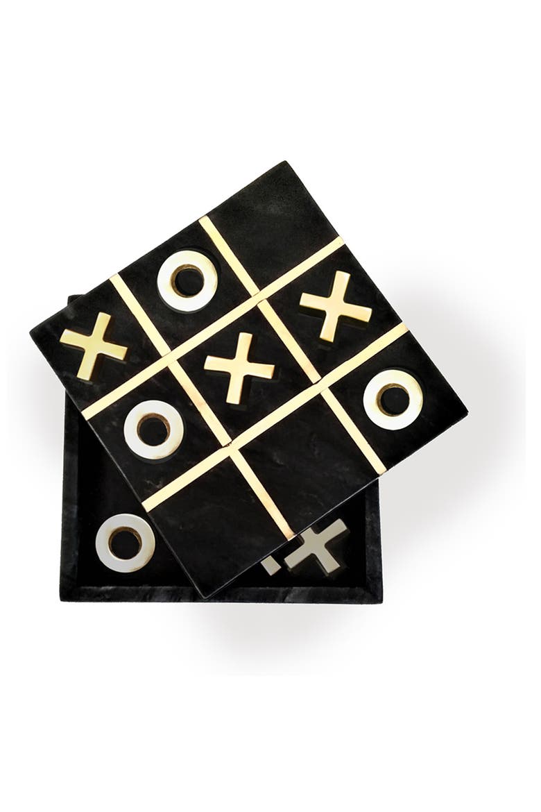 Audrey Marble Tic-Tac-Toe Box, Main, color, BLACK