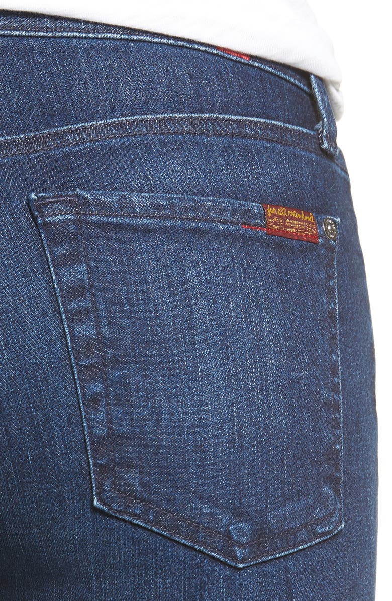 7 For All Mankind <sup>®</sup> Ripped Ankle Skinny Jeans, Alternate, color, 