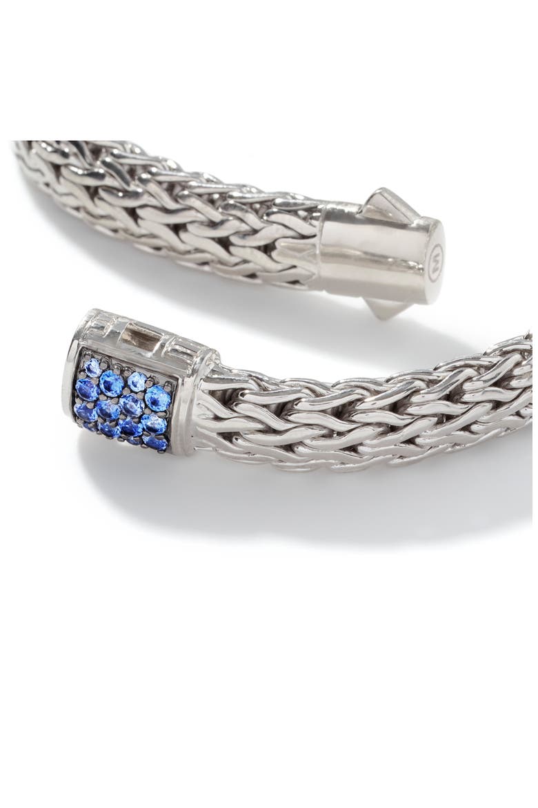 Icon Bracelet, 7.5mm, Alternate, color, SILVER/BLUE DIAMONDS