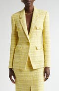 ST. JOHN Metallic Tweed One-Button Jacket