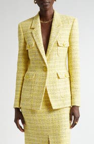 ST. JOHN Metallic Tweed One-Button Jacket