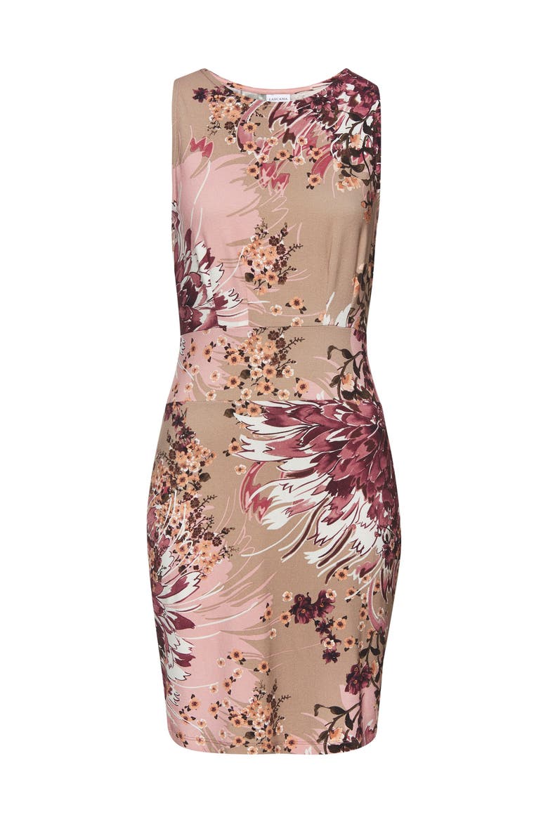 Slim Fit Print Dress, Alternate, color, Taupe Berry