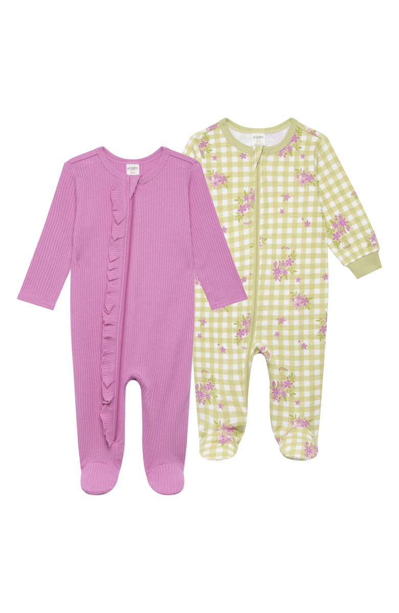 PL Baby by Petit Lem 2-Pack Footie, Main, color,