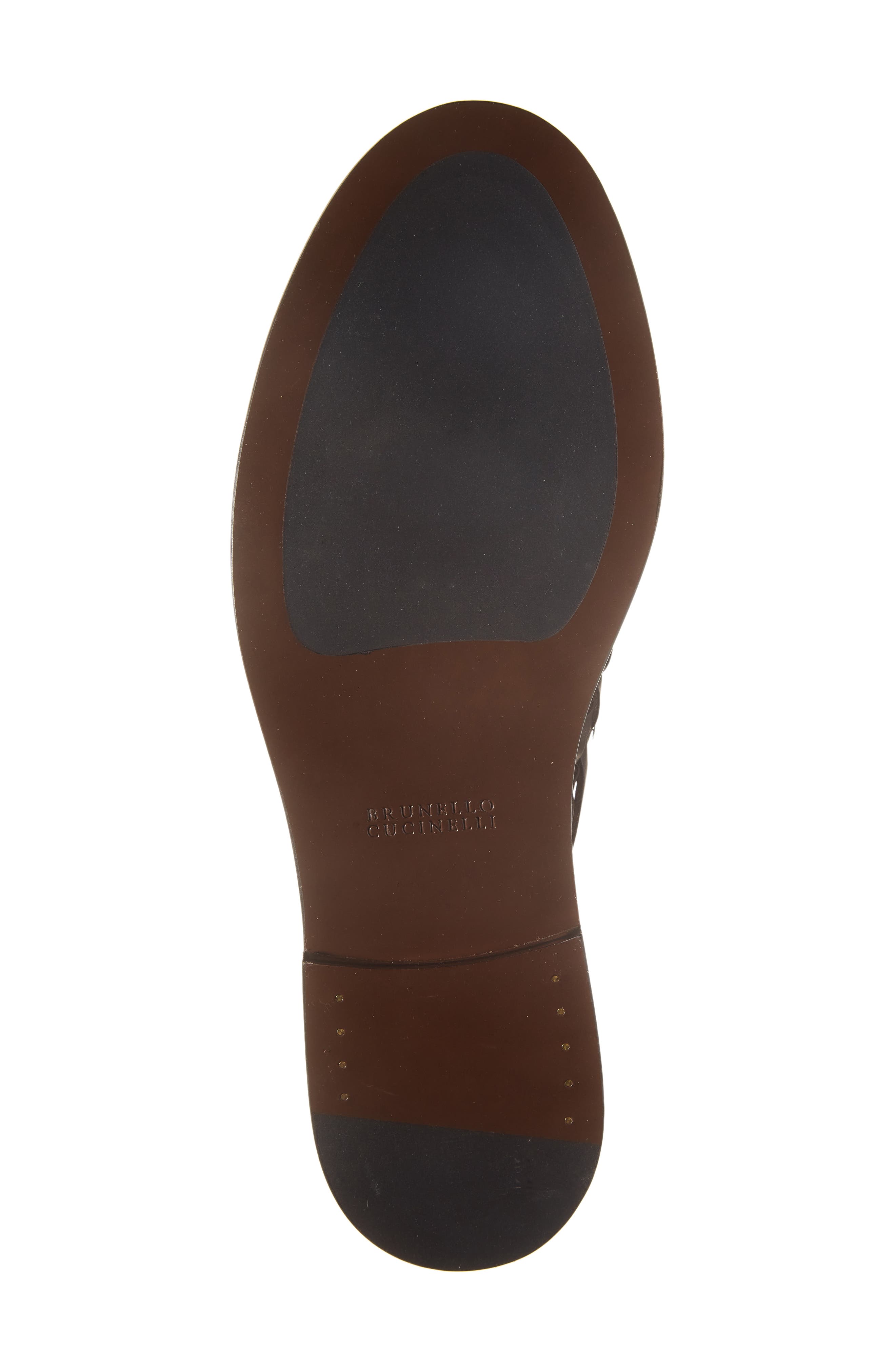 Brunello Cucinelli Woven Leather Sandal, Alternate, color, C8894 Dark Brown