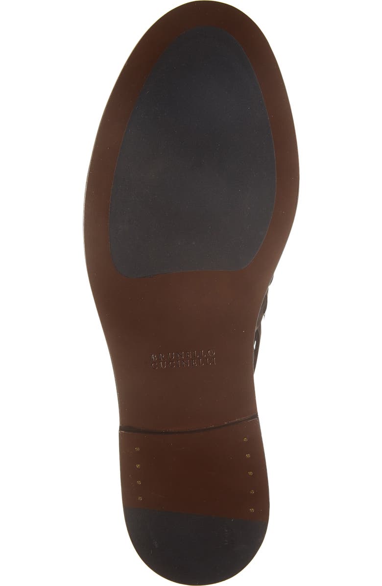 Brunello Cucinelli Woven Leather Sandal, Alternate, color, C8894 Dark Brown