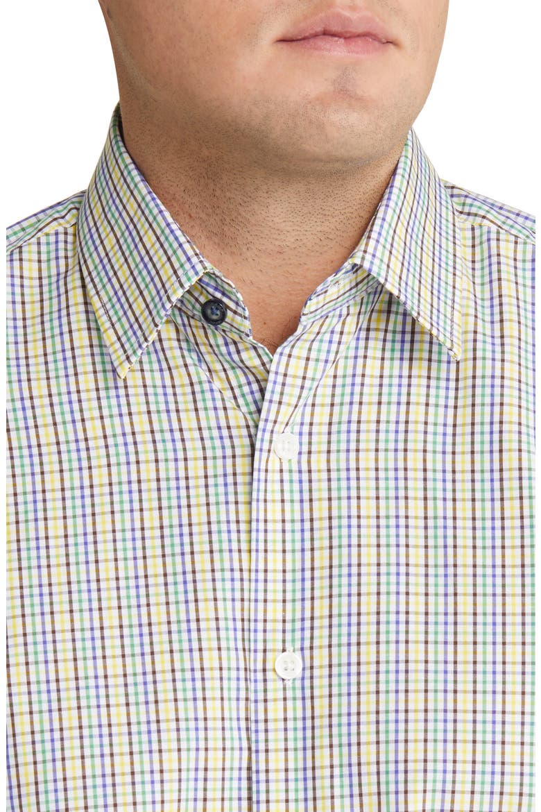 Men's Tailored Fit Check Dress Shirt, Alternate, color, WHITE/ MULTI