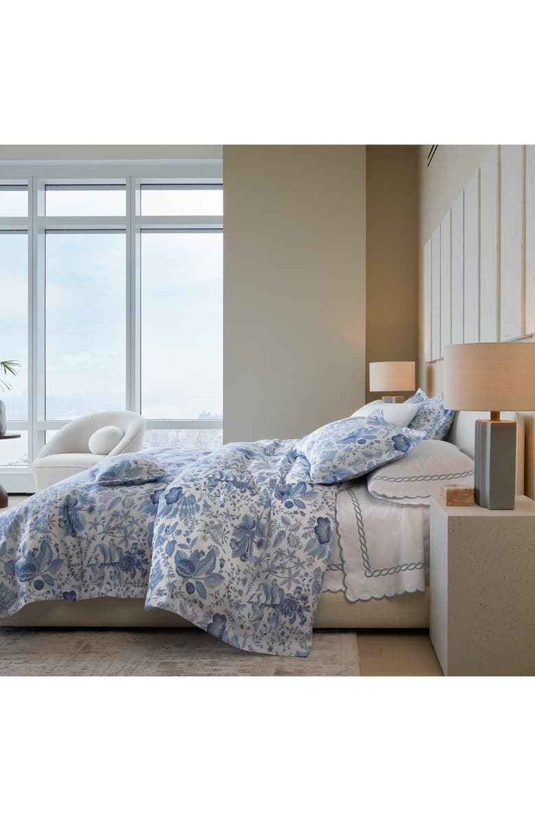 Matouk Pomegranate Linen Sham, Alternate, color, Porcelain Blue