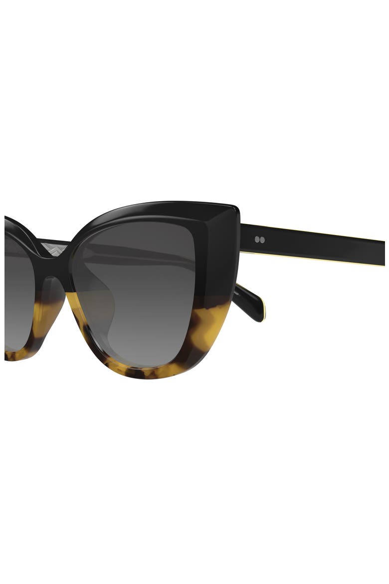 52mm Gradient Cat Eye Sunglasses, Alternate, color, BLACK