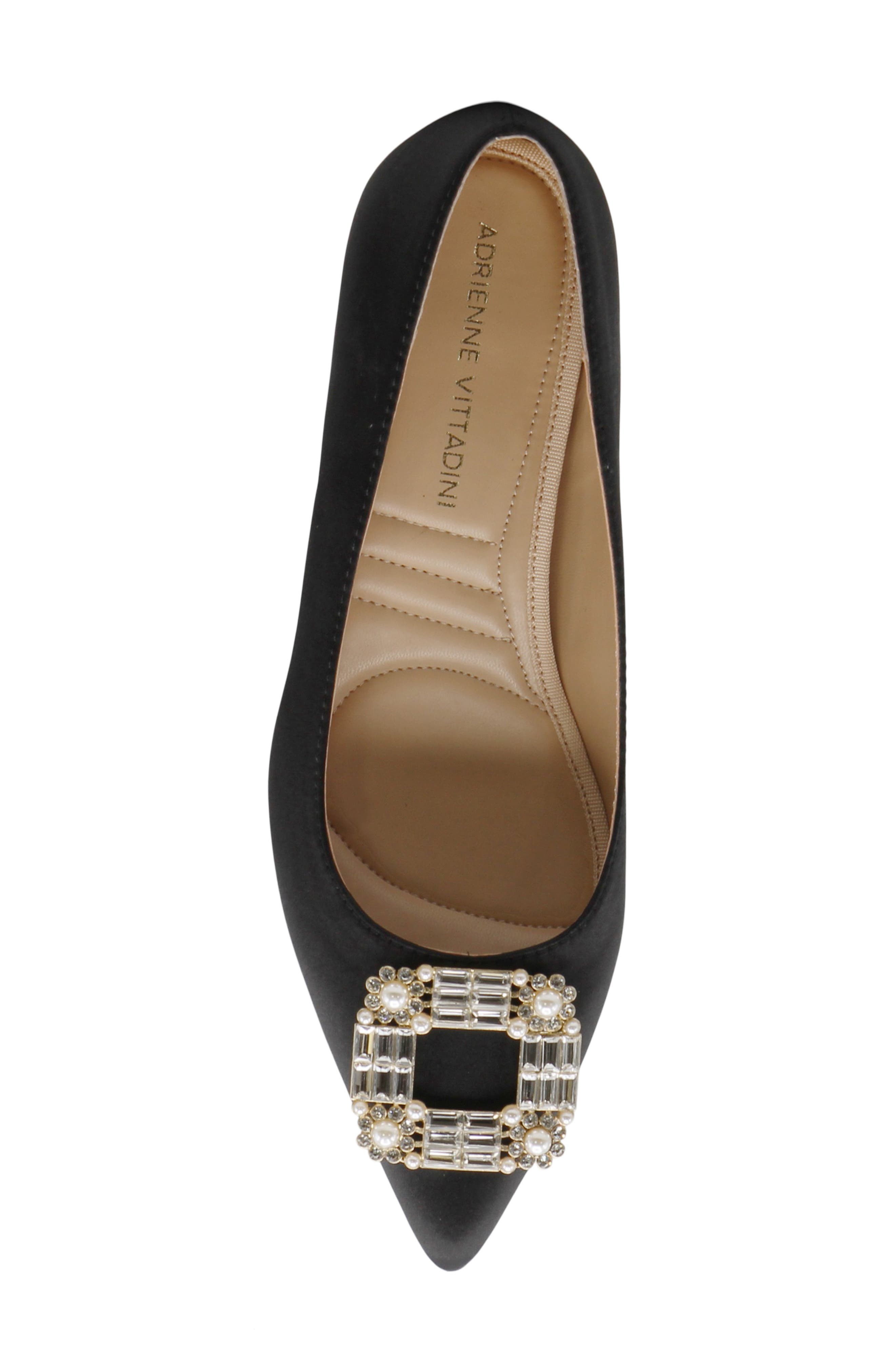 Adrienne Vittadini Sancere Kitten Heel, Alternate, color, Black Satin