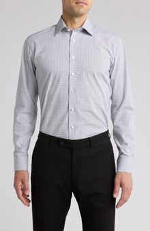 Nordstrom Victoria St. Trim Fit Microcheck Cotton Dress Shirt