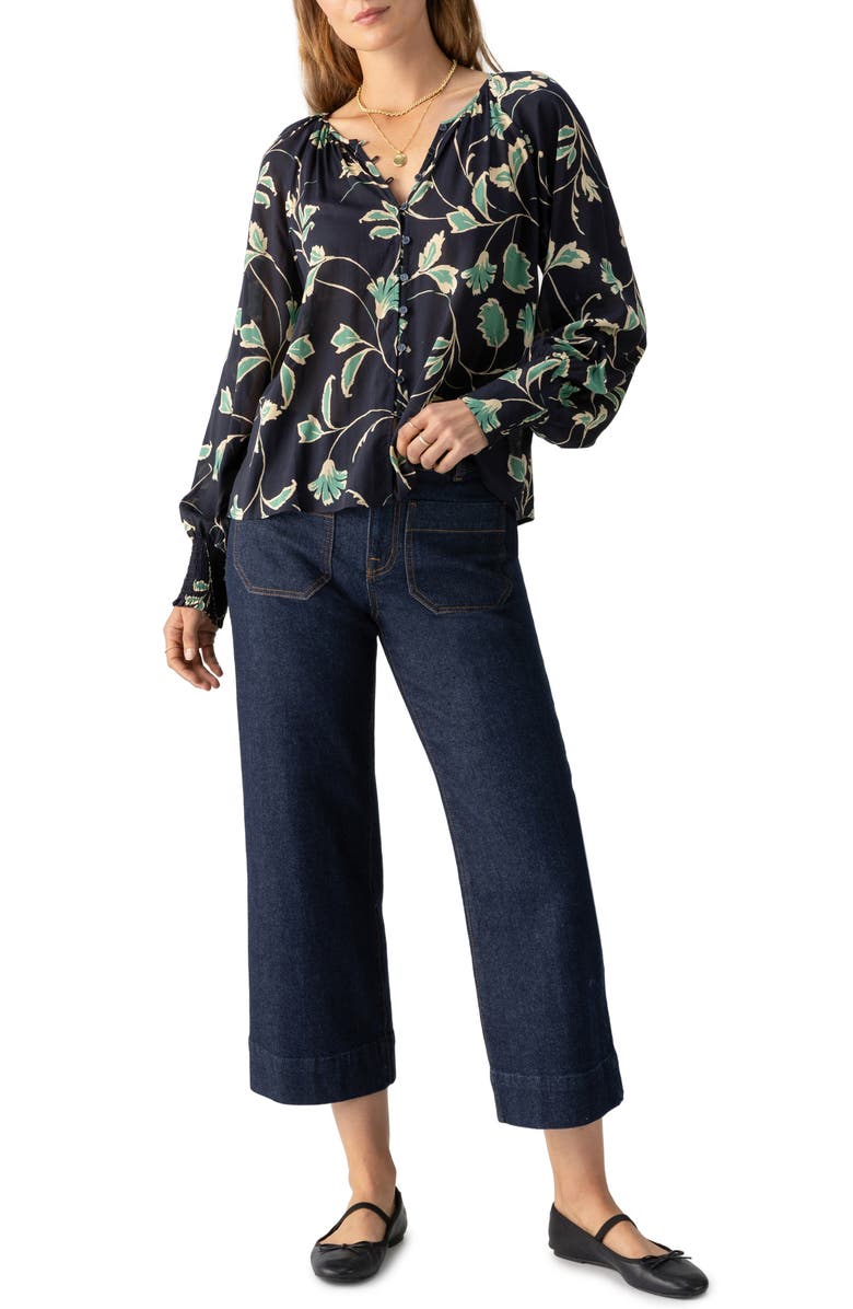Sanctuary Garden Print Button-Up Shirt, Alternate, color, 