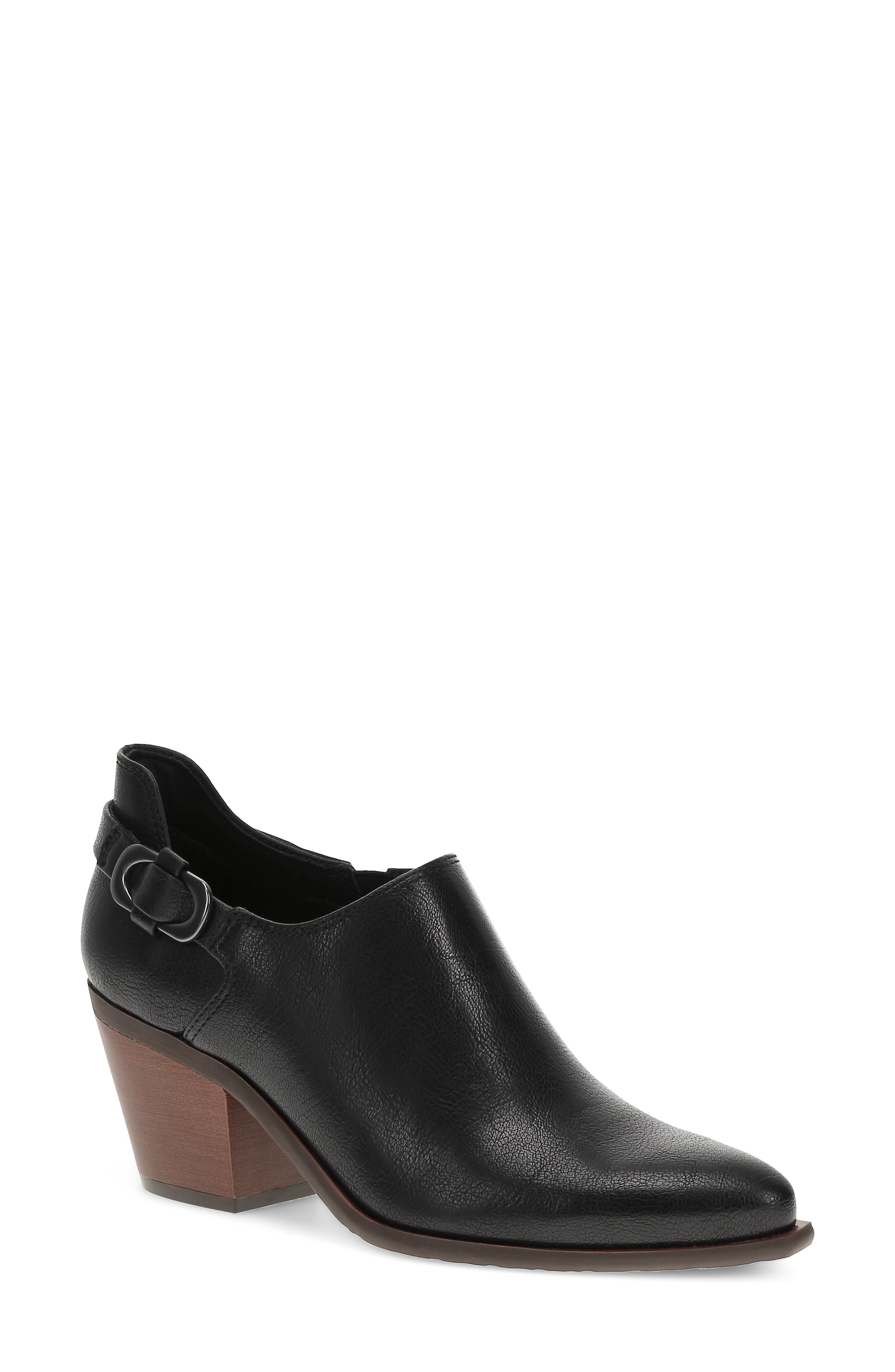 Yanah Croc Embossed Faux Leather Bootie, Main, color, BLACK