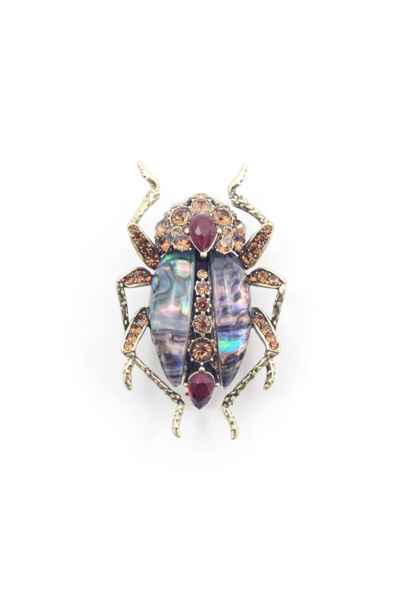 Bill Skinner Studio Bejewelled Beetle Statement Brooch, Main, color, 