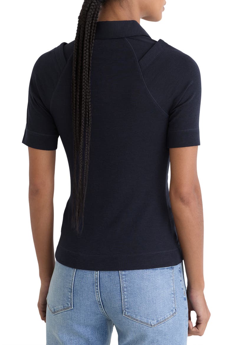Shona Layered Look Polo, Alternate, color, NAVY