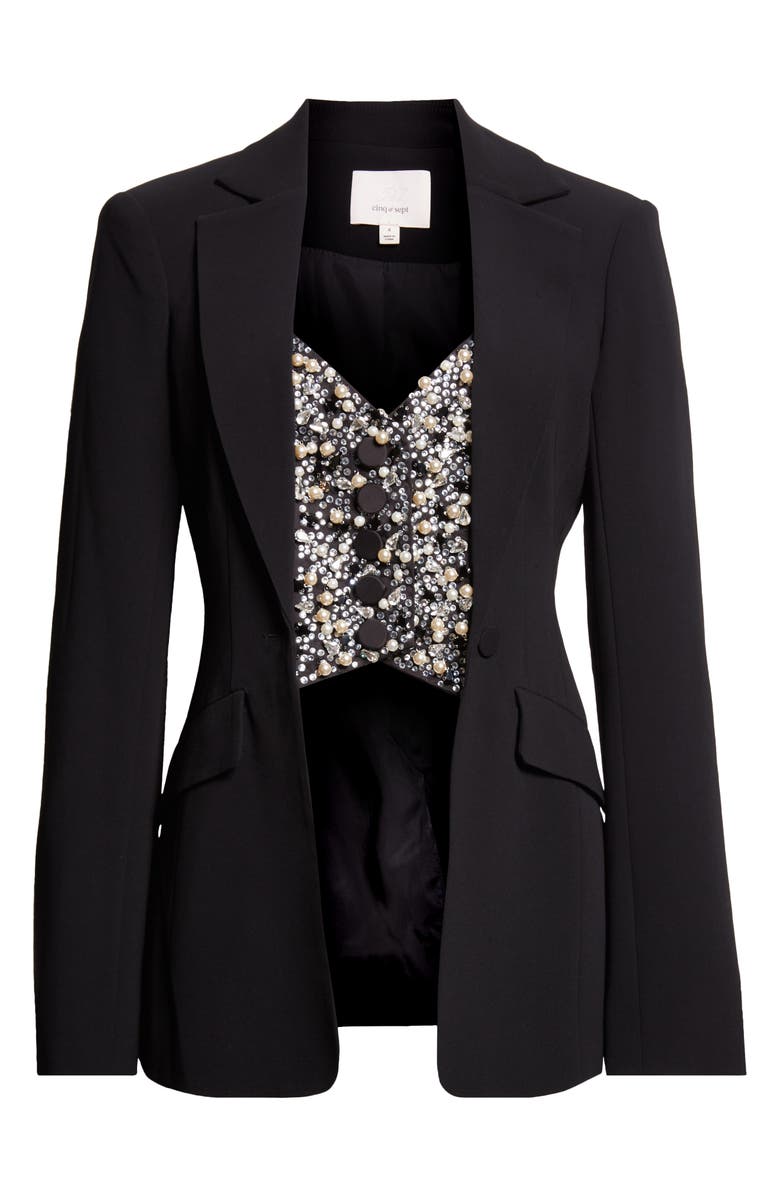 Cinq à Sept Cynthia Flare Sleeve Blazer, Alternate, color, Black