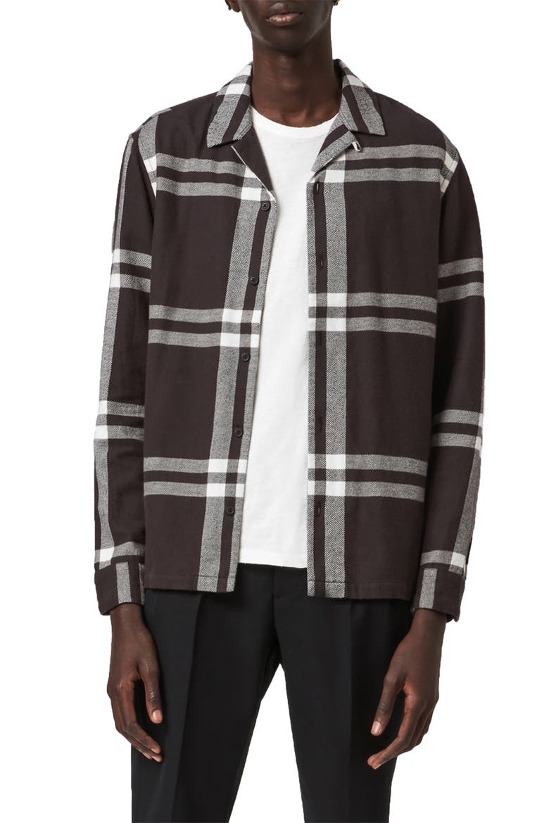Anchorage Slim Fit Check Flannel Button-Up Shirt, Main, color, BLACK/ WHITE