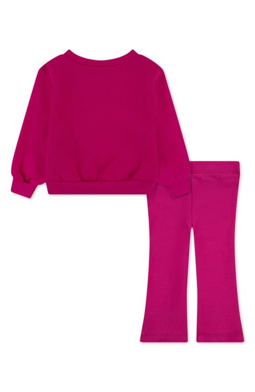 Nike Wild Warmth Logo Sweatshirt & Flared Leggings Set In Pink