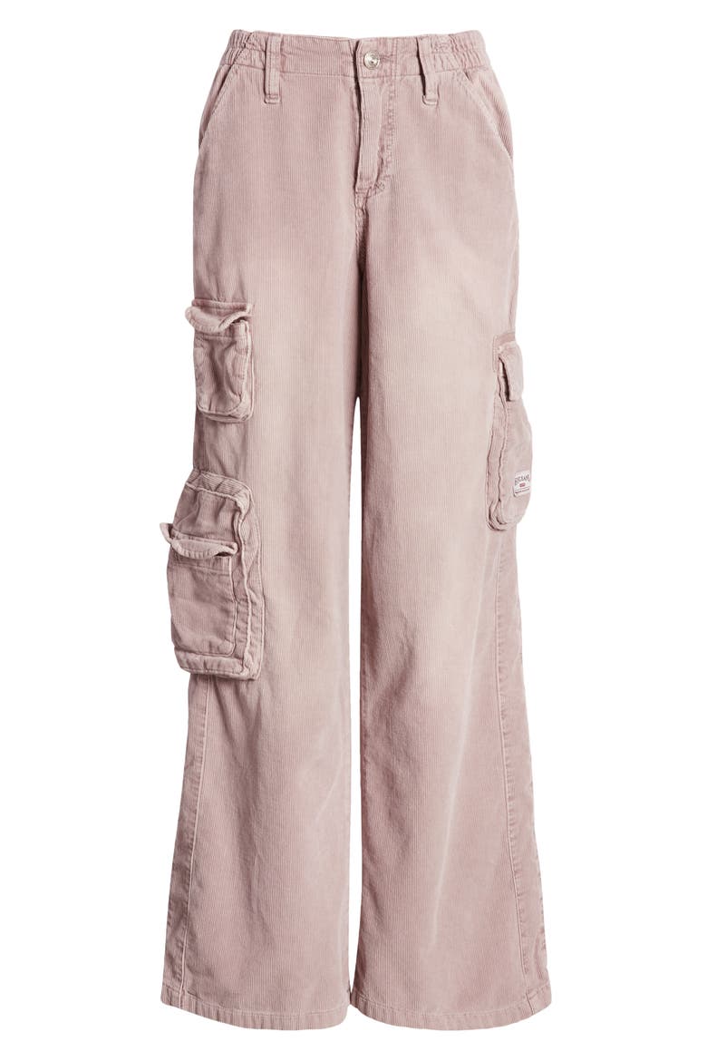 Y2K Low Rise Corduroy Cargo Pants, Alternate, color, LILAC