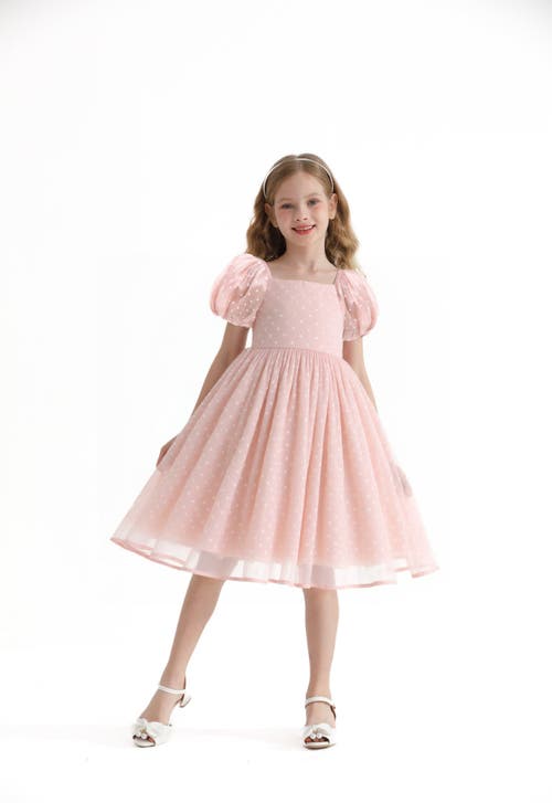 Sweet Cactus Polka Dot Empire Dress In Pink