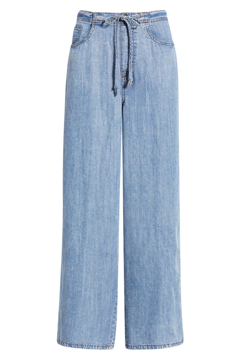 Cass Chambray Drawstring Pants, Alternate, color, MEDIUM WASH