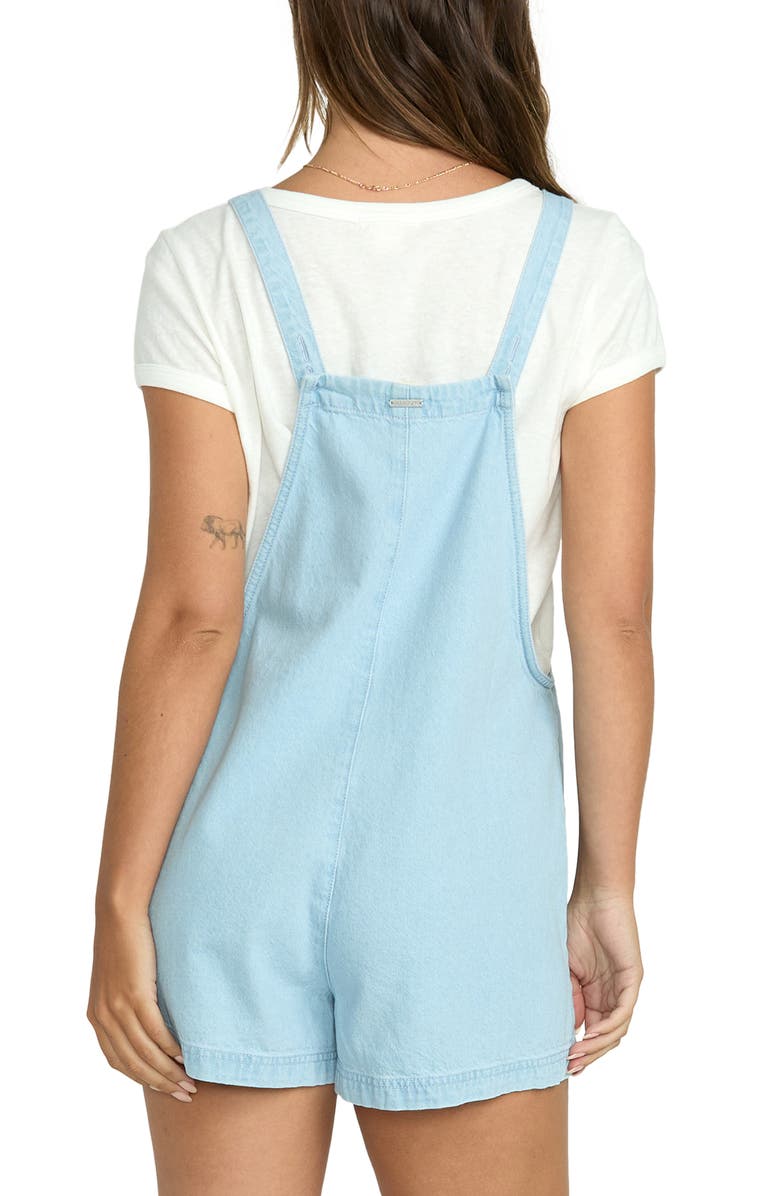 Billabong Beach Crush Denim Shortalls, Alternate, color, Salt Blue